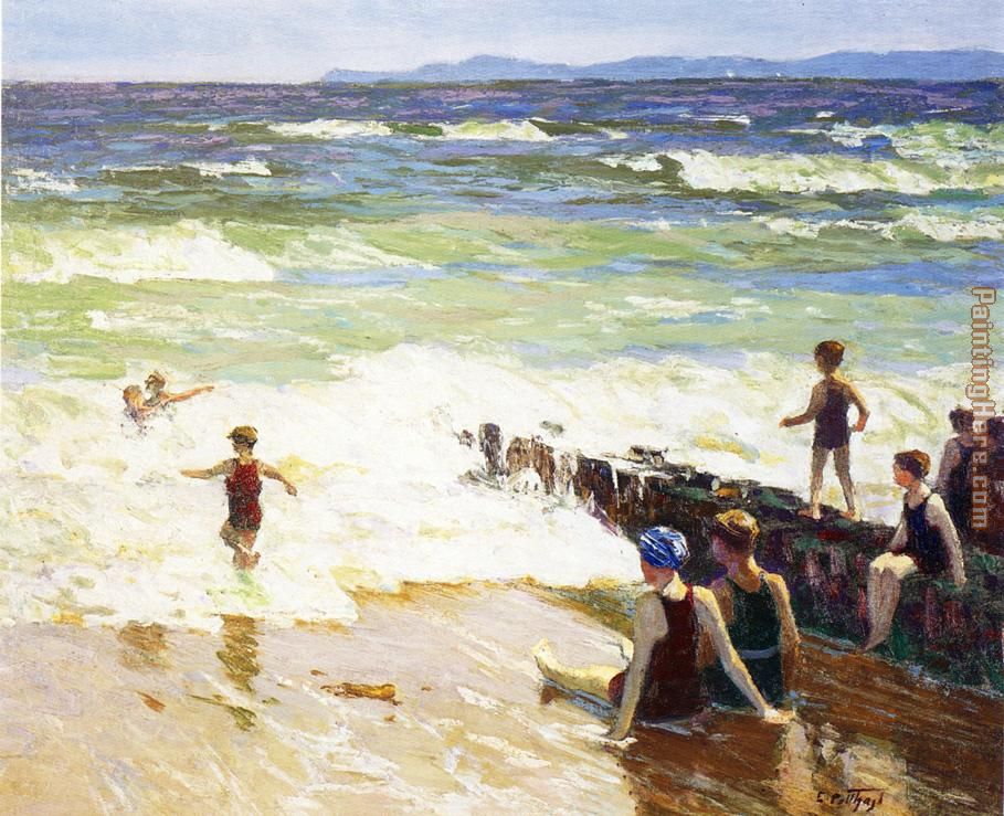 Bathers by the Shore painting - Edward Henry Potthast Bathers by the Shore art painting